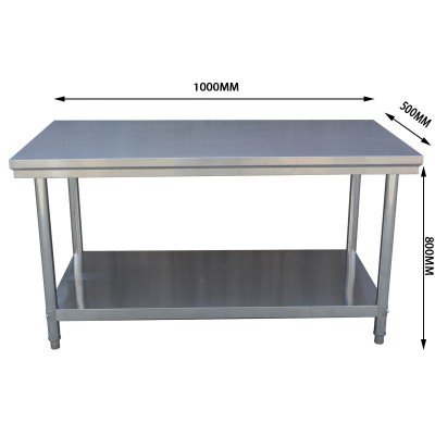 standard stainless steel kitchen work table