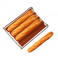 Red non stick baguette pan French bread baking tray