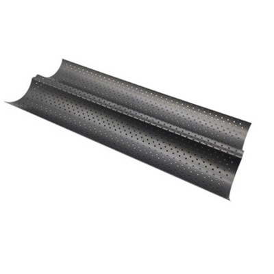 Non-stick 2 loaves carbon steel Perforated Baguette Pan French Bread pan for kitchen